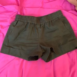 Olive Green pull on shorts from Jcrew